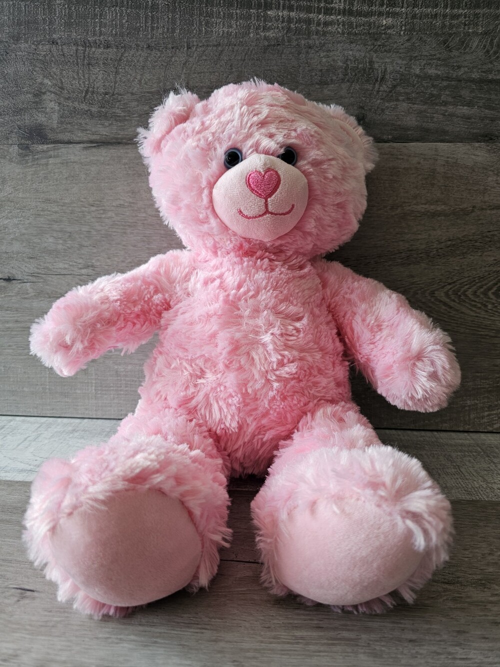 Build A Bear Pink Cuddles Plush 16" Teddy Bear Curly Swirl Fur Stuffed Animal
